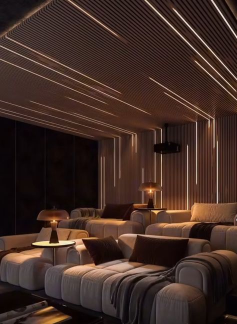 Modern Theater Room, French House Interior, Home Theater Room Design, Theater Room Design, Theater Design, Home Cinema Room, Foyer Design, Home Theater Rooms, Home Theater Design