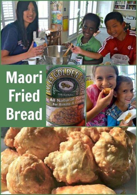 Maori Fried Bread Easy Recipe- International Bread Day at school! Or International pot-luck. Who doesn't love fried dough with sugar? :) Nz Recipes, New Zealand Cuisine, Kiwi Recipes, Fried Bread Recipe, Waitangi Day, Natural Baking, Fried Bread, New Zealand Food, World Thinking Day