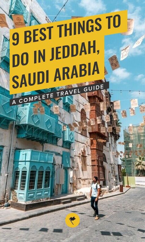 9 Impressive Things to Do in Jeddah, Saudi Arabia for First-Timers - A Complete Travel Guide - The Best Things to Do in Jeddah: Exploring Old Jeddah, visiting the City Museum, see the tallest fountain in the world, and so much more. #travel #destinations #saudiarabia #middleeast #asia Old Jeddah, Medina Saudi Arabia, Travel To Saudi Arabia, Jeddah Saudi Arabia, Instagram Places, City Museum, Booking Hotel, Jeddah, Digital Nomad