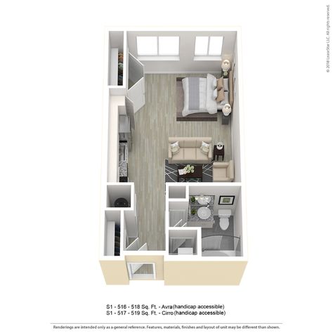 Bachelor Flat Layout Floor Plans, Bachelor Apartment Layout, Narrow Studio Apartment Layout, Airbnb Build, Studio Apartment Floor Plan, Bachelor Apartment Ideas, Studio Floorplan, Modern Studio Apartment Ideas, Bachelor Flat