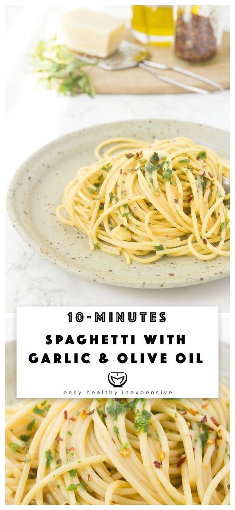 Oil Pasta, Simple Spaghetti, Garlic And Olive Oil, Olive Oil Pasta, Whole Wheat Spaghetti, Olive Oil Recipes, Pasta Primavera, Mini Pizzas, Garlic Oil