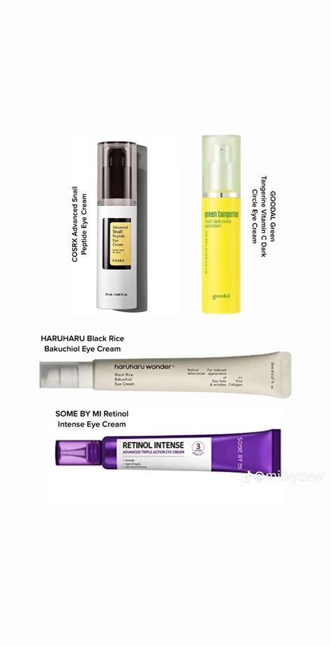 Best Korean Eye Cream, Korean Cosmetics Skin Care, Korean Eye Cream, Korean Skin Care Secrets, Korean Eye, Retinol Eye Cream, Skin Care Routine Order, Eye Cream For Dark Circles, Serious Skin Care