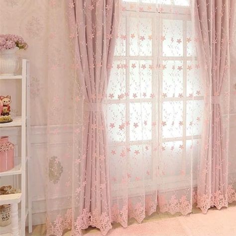 Curtain Trends, Pink Bed Canopy, Princess Curtains, Curtain Beads, Curtains For Kids, Pink Bedspread, Art Deco Curtains, Pink Blackout Curtains, Pink Headboard