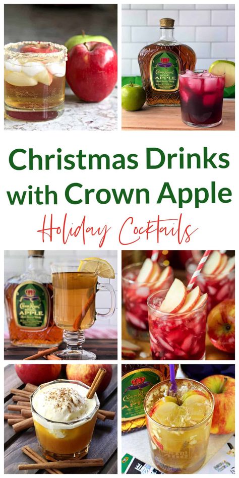 Crown Royal Regal Apple is the perfect base for your favorite drinks this holiday season. These crown apple cocktails all have a crisp apple flavor and are great any time of year. Drinks To Make With Crown Apple, Crown Royal Punch Drink Recipes, Crown Royal Flavors, Drinks Alcohol Recipes New Years, Green Apple Crown Drinks, Crown Apple And Fireball Drinks, Crown Royal Drinks Apple, Cocktails With Crown Apple, Crown Apple Punch Recipes