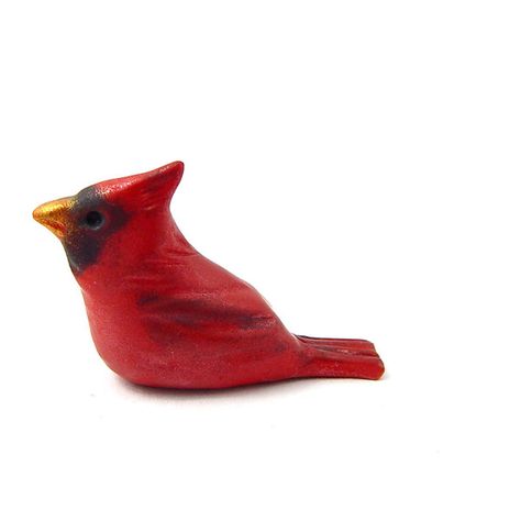 Little Red Cardinal Hand-Sculpted Bird Figurine, Polymer Clay Male... ($24) ❤ liked on Polyvore featuring home, home decor, polymer clay figurines, male figure, bird figure, bird figurines and bird home decor Polymer Clay Cardinal, Cardinal Clay Earrings, Clay Cardinal, Polymer Clay Birds, Clay Cardinal Bird, Bird Clay Sculpture, Holiday Ceramics, Clay Bird Ornaments, Ceramic Cardinal