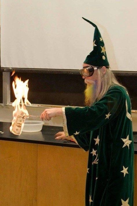 Old Wizard, Old Man, On Fire, A Bowl, Wizard, A Man, Bowl, Funny, Green