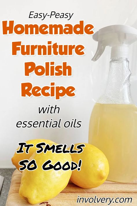 Homemade Furniture Polish - Best Smelling DIY Essential Oil Dusting Spray Recipe - Clever DIY Ideas Diy Lemon Oil Furniture Polish, Diy Furniture Polish Wood, Diy Dusting Spray, Homemade Furniture Polish, Diy Furniture Polish, Polish Recipe, Dusting Spray, Wooden Outdoor Furniture, Cleaning Inspiration