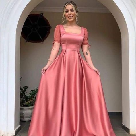 Silk Frocks For Women Western, Satin Long Frocks, Satin Frock Design, Silk Frocks For Women, Frocks Designs For Women, Satin Frock, Long Frocks For Women, Types Of Gowns, Latest Maxi Dresses