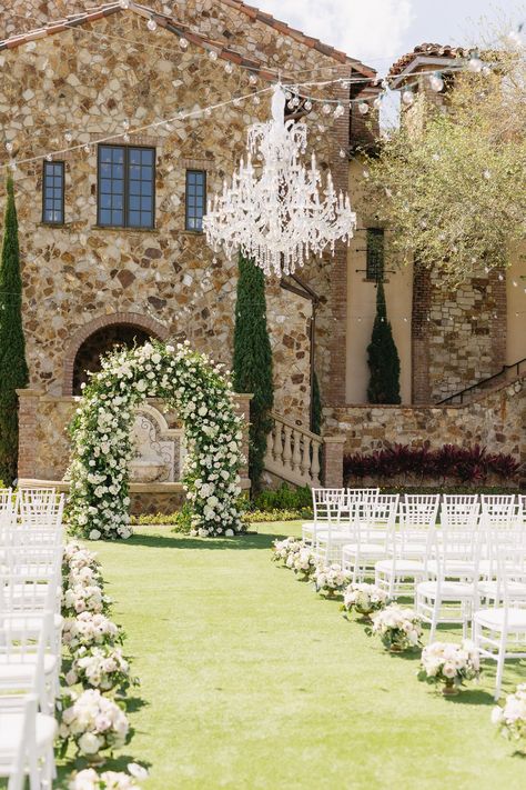 Stage Reference, Wedding Interior, Bella Collina Wedding, Aisle Markers, Bella Collina, Dream Venue, Future Wedding Plans, Christian Wedding, Floral Arch