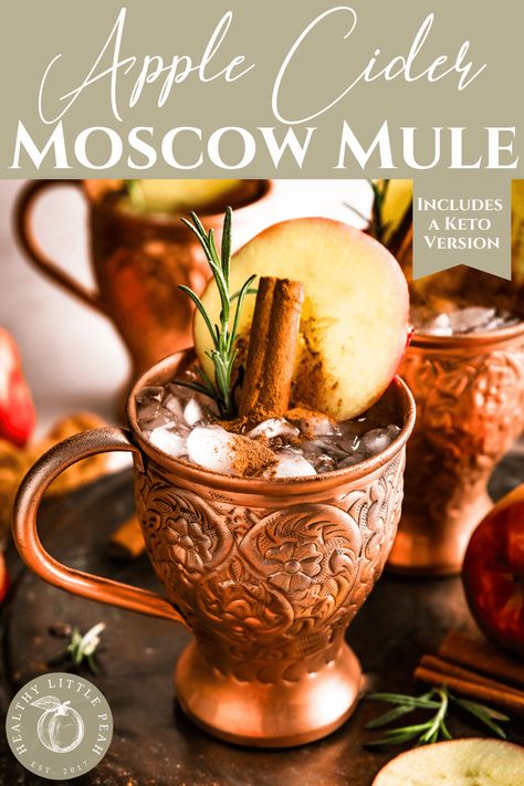 Cider Moscow Mule, Paleo Fall Recipes, Apple Cider Moscow Mule, Paleo Christmas, Paleo Drinks, Moscow Mule Recipe, Creative Cocktails, Keto Cocktails, Mule Recipe