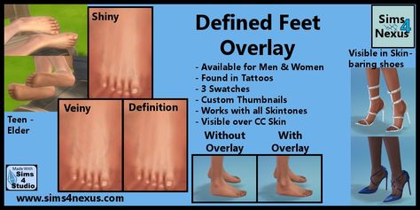 Defined Feet Overlay -Original Content- | Sims 4 Nexus The Sims 4 Skin, Sims 4 Studio, Play Sims 4, Sims 4 Game Mods, Sims 4 Body Mods, Sims 4 Cc Skin, Play Sims, Sims 4 Update, Sims4 Cc