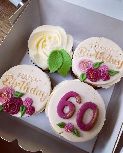 60th Birthday Cupcakes, Cupcake Fondant, 60th Bday, Cake Bites, Fondant Cupcakes, 60th Birthday Party, Birthday Cupcakes, 60th Birthday, Cake Art