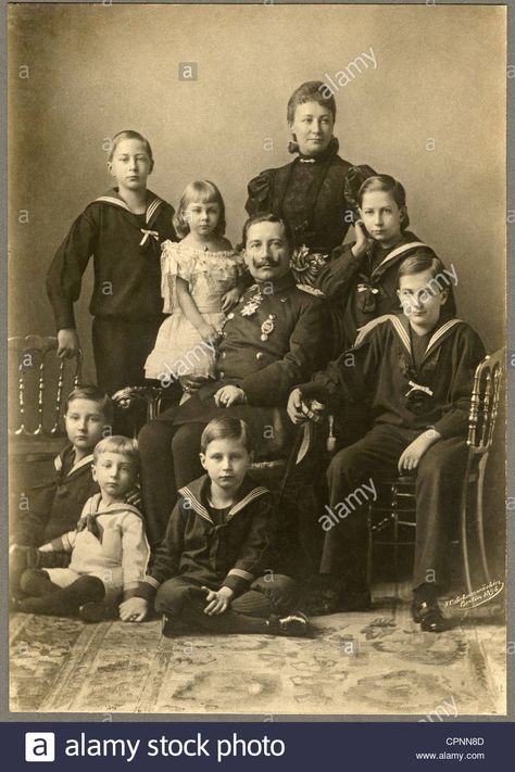 Download this stock image: William II, 27.1.1859 - 4.6.1941, German emperor 15.6.1888 - 9.11.1918, with Empress Auguste Victoria (1858 - 1921), with her se - CPNN8D from Alamy's library of millions of high resolution stock photos, illustrations and vectors. German Royal Family, Kaiser Wilhelm Ii, Germany And Prussia, Victoria Reign, Kaiser Wilhelm, King Of Prussia, Royal Blood, German History, European Royalty