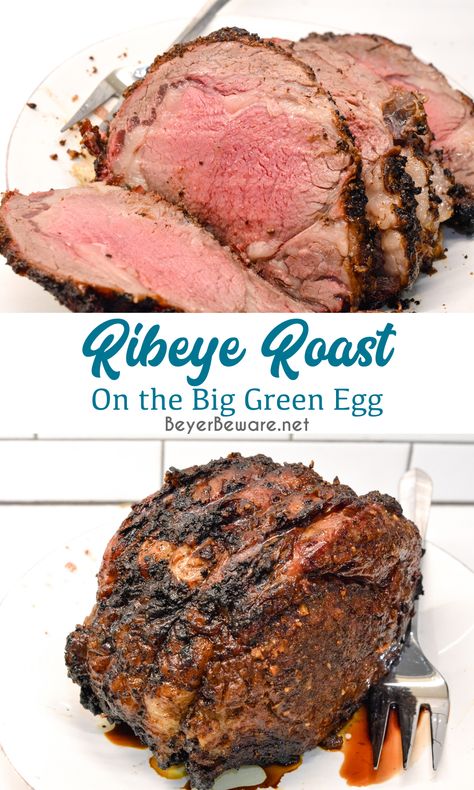 Green Egg Ribs, Beef Ribeye Roast, Egg Roast, Big Green Egg Grill, Green Egg Grill, Mexican Chicken And Rice, Ribeye Roast, Grilled Recipes, Egg Grill