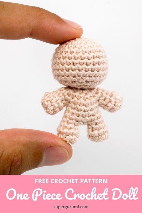 Free One Piece Crochet Doll Crochet Pattern by Supergurumi. This little no sew Crochet Doll is the perfekt template for every kind of Amigurumi. Crochet this doll now. #amigurumi #crochet #crochetpattern #crochetdoll #nosew Crochet Person, Crochet Chibi, One Piece Crochet, Chibi Doll, No Sew Crochet, Doll Base, Doll Crochet Pattern, Amigurumi Animals, Crochet Amigurumi Free Patterns