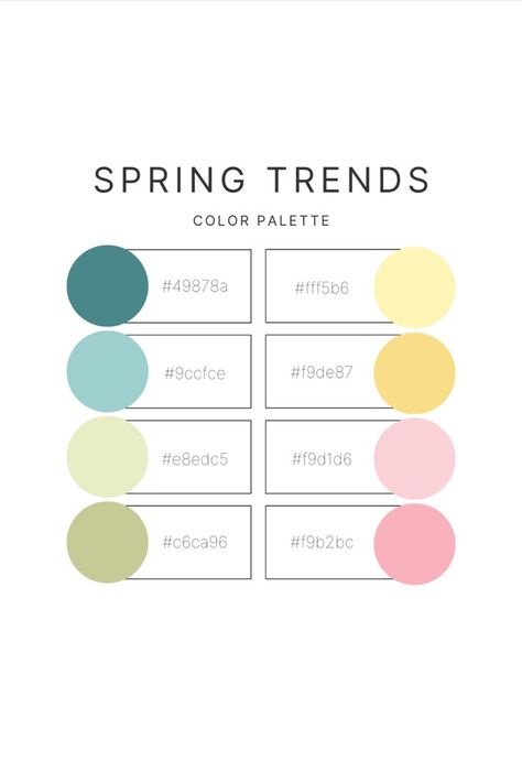 Color palette for Instagram cover; Spring color palette; best color palette for spring trends; trendy color palette for posting on social media--Instagram, Facebook, TikTok; with hex number codes Color Palette For Spring, Number Codes, Trendy Color Palette, Spring Wedding Color Palette, Christmas Color Palette, Hex Color Palette, Color Palette Challenge, Spring Color Palette, Stunning Hairstyles