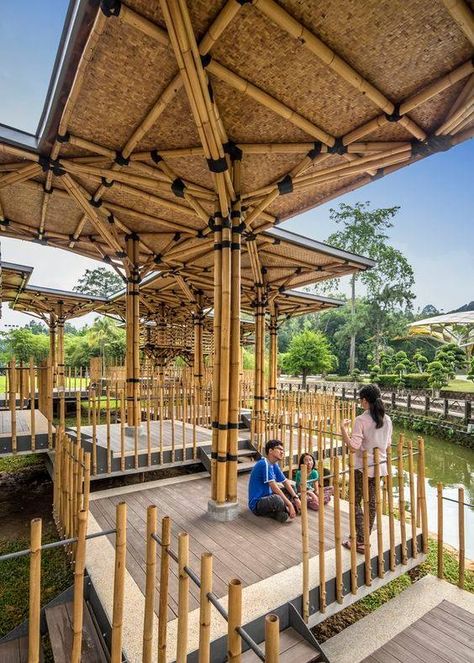 Bamboo Playhouse, Bamboo Roof, Bamboo Building, Bamboo House Design, Modern Architecture Interior, Bamboo Structure, Bamboo Architecture, Bamboo Decor, Bamboo Construction