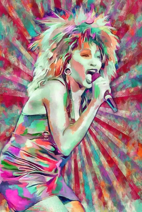 Turner Artworks, Easy Poster, Turner Painting, Proud Mary, Poster Art Prints, Scratchboard Art, West Art, Tina Turner, Rocker Chic