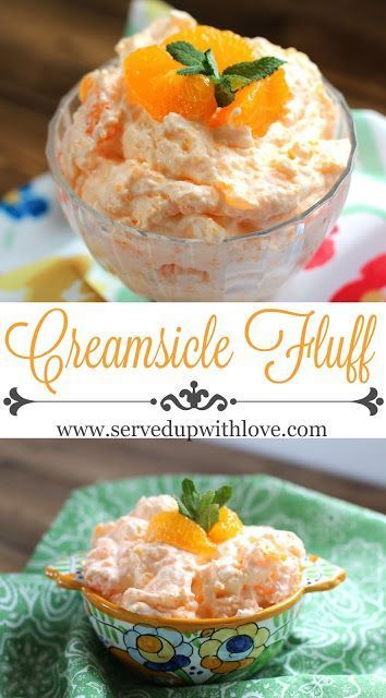 Creamsicle Fluff, Fluff Recipe, Fluff Desserts, Jello Desserts, Dessert Simple, Jello Recipes, Fruit Dishes, Fruit Salad Recipes, Dessert Salads