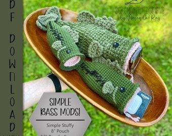 ARSerendipityDesigns - Etsy Golf Club Covers, Bass Fish, Largemouth Bass, Blanket Yarn, Drawstring Pouch, Crochet Gifts, Amigurumi Crochet, Make And Sell, Crochet Amigurumi