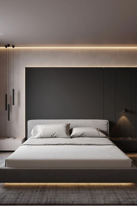 Discover elegant and functional minimalist bedroom ideas that make the most of small spaces. Achieve a stylish and serene bedroom with minimal effort Bedroom Marble, Elegant Bedroom Design, Bedroom Design Modern, Unique Bedroom Design, Bedroom Bed Design, Minimalist Room, Dark Interiors, Elegant Bedroom, Minimalist Bedroom