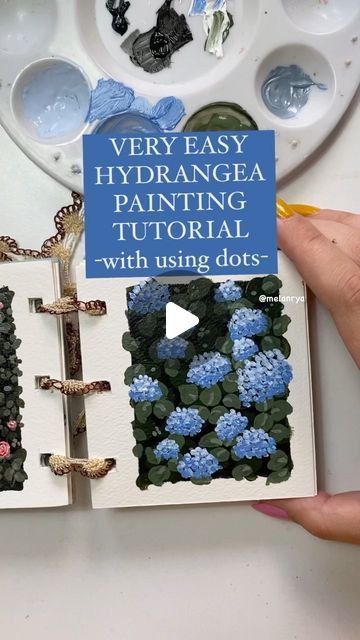 How To Paint Hydrangeas Acrylic Step By Step, Hydrangea Art Drawing, Diy Hydrangea Painting, Acrylic Painting Of Hydrangeas, Gouache Hydrangea, How To Draw A Hydrangea Step By Step, How To Paint Hydrangeas Step By Step, How To Paint Hydrangeas Easy, How To Paint A Hydrangea