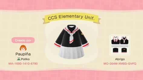 Cardcaptor Sakura Animal Crossing, Sakura Dress, Acnh Clothes, Card Captor Sakura, Ac New Leaf, Pocket Camp, Nintendo Game, Sakura Card, Animal Crossing Game