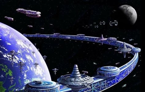 Space Habitat, Saturn Rings, Planetary Rings, Post Apocalyptic City, Rings Of Saturn, Solar Wind, Nikola Tesla, Retro Futurism, Yet To Come