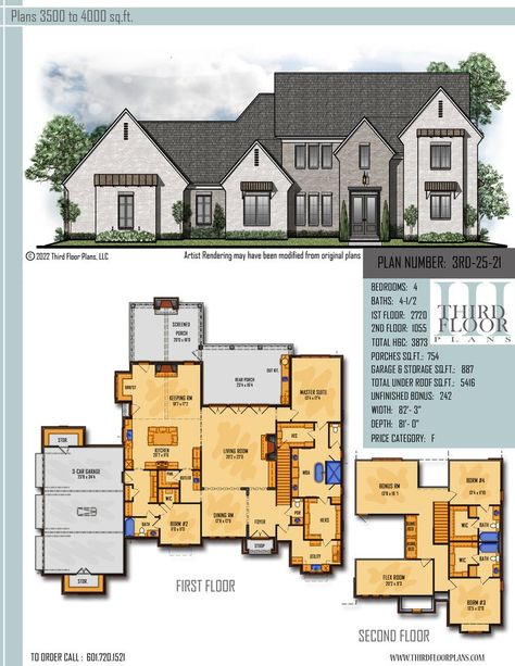 $1300.00 House Plan 9 sets Double Island Kitchen Floor Plans, 2 Island Kitchen Layout, House Plans With Butlers Pantry, Hers Walk In Closet, Split Home, Built In Bunk Beds, Essex House, Farmhouse Designs, Open House Plans