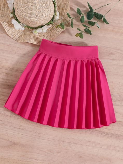 Juliet Outfit, Hot Pink Pleated Skirt, Pink Skirts, Hot Pink Skirt, Baby Alive Doll Clothes, Toddler Skirt, Pink Pleated Skirt, Girls Skirts, Dress Tutorials