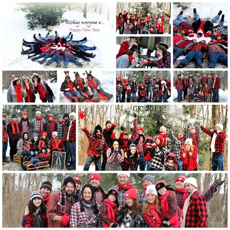 Large Group Christmas Photos, Group Christmas Photos, Flannel Photoshoot, Fun Christmas Photos, Large Family Photography, Winter Family Pictures, Large Family Portraits, Family Holiday Pictures, Christmas Pictures Outfits