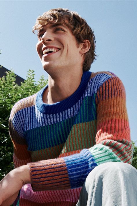 Mytheresa Men The Elder Statesman striped knit vibrant cashmere sweater colorful Handcrafted in Los Angeles Shirt Outfit Men, Elder Statesman, Hot Sweater, Pre Fall, Cashmere Sweater, Cashmere Sweaters, Shirt Outfit, Fall In Love, Saint Laurent