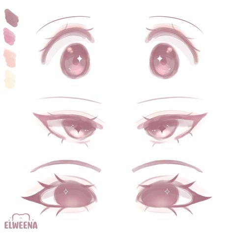 Hot Eye Drawing, Drawing Eyes Female, Seductive Eyes Drawing Anime, Eye Drawing Expression, How To Draw Round Eyes, Anime Eye Reference Female, Women Reference Face, Female Faces Drawing Reference, Eye Drawing Digital Art