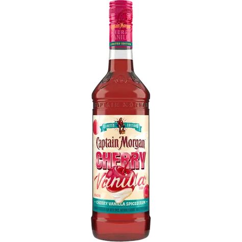 Captain Morgan Cherry Vanilla Rum 750ml Captain Morgan Cherry Vanilla, Strawberry Daiquiri Cocktail, Daiquiri Cocktail, Vanilla Rum, Cherry Vanilla, Vanilla Spice, Caribbean Rum, Mojito Recipe, Strawberry Daiquiri