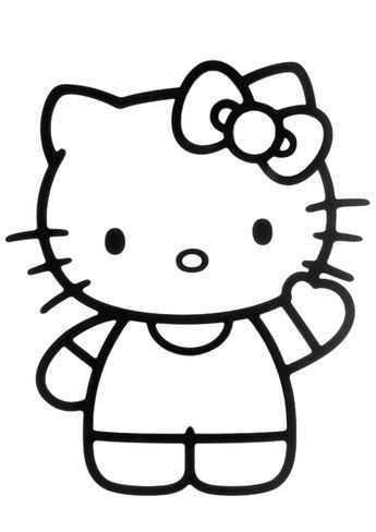 Dibujo kawaii para colorear el personaje de Hello Kitty. Hello Kitty To Draw, Cute Kitty Drawing, Color Hello Kitty, Hello Kitty Coloring Pages, Hello Kitty Imagenes, Hello Kitty Colouring Pages, Kitty Coloring, Hello Kitty Coloring, Kitty Drawing