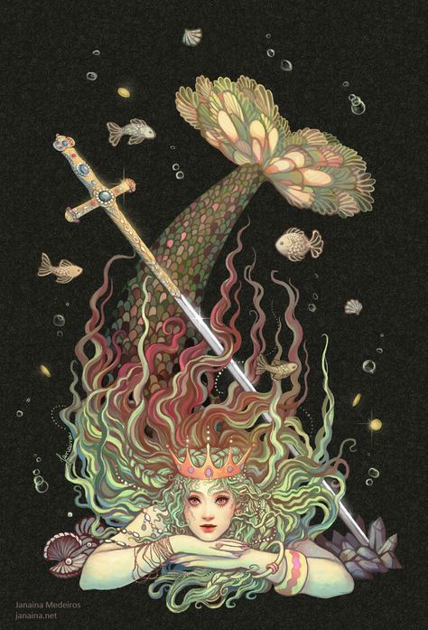 Mermaid Artwork, Mermaids And Mermen, Vintage Mermaid, Beautiful Mermaids, Fairytale Art, Mermaid Art, A Mermaid, Freelance Illustrator, Giclee Art