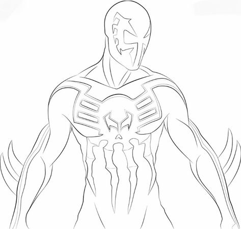 Spider Verse Coloring Pages, 2099 Comic, Marvel 2099, Shen Long Tattoo, Verse Coloring Pages, Spiderman 2099, Spider Man 2099, Spiderman Coloring, Spiderman Drawing