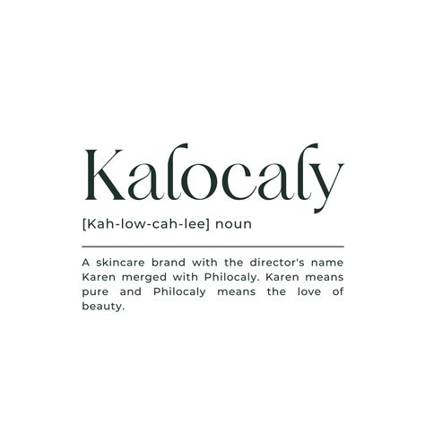 I remember talking to a colleague while at work in 2019, yes the pandemic year, about naming my company. The name I wanted to use was Philocaly - It means the love of beauty which was already trademarked by another company. So I merged my name Karen and Philocaly together. I loved the idea so much that I registered my business straight away in 2020. after a lot of thought. We would love to hear your thoughts on our skincare brand's name, Kalocaly! #SkincareBrandFeedback #ShareYourThoughts Brand Name Ideas For Skin Care, Skincare Name Ideas Skin Care, Skin Care Business Names Ideas, Skincare Business Name Ideas, Skincare Brand Name Ideas, Skincare Design, Esthetician School, Skin Care Business, Name Suggestions