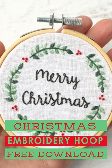 Download this pattern for an embroidered Christmas ornament. "Merry Christmas" embroidery pattern free download. Hand Embroidery Designs For Christmas, Embroidery Merry Christmas, Small Christmas Embroidery Patterns, Christmas Embroidery Ideas Simple, Embroidered Ornaments Diy, Christmas Embroidery Patterns Free Printables, Printable Embroidery Patterns Free, Christmas Embroidery Patterns Free, Christmas Embroidery Ornaments