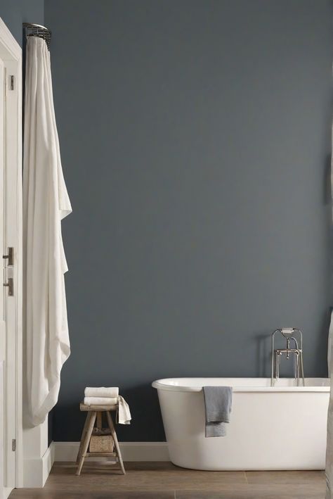 wall paint, interior design, home decor, bathroom remodel Small Dark Bathroom Paint Colors, Popular Bathroom Colors 2024, Small Bathrooms With Dark Paint, Small Bathroom Paint Colors 2024, Sherwin Williams Bathroom Colors 2024, Small Dark Bathroom, Light Wood Dresser, Color Bathroom, Bathroom Wall Colors