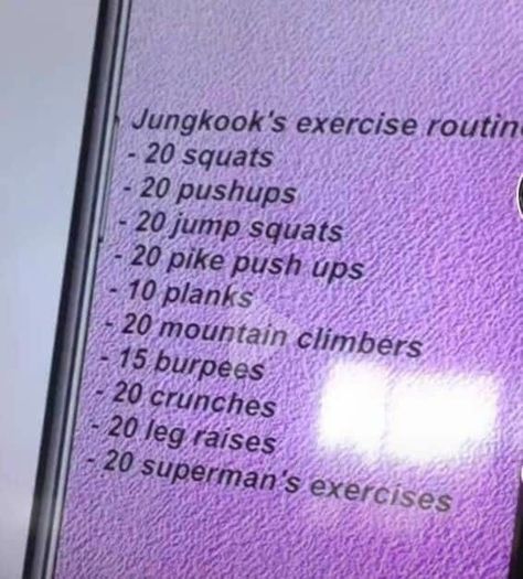 Jungkook's Workout Routine, Jungkook Exercise Routine, Easy Kpop Dances For Beginners, Jungkook Exercise, Korean Workouts Exercises, Jungkook Workout Routine, Bts Workout, Workout Kpop, Teen Fitness