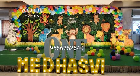 Birthday decorations at Hyderabad call or What's up 9666262640 , 9492752146 #birthdaydecorations #birthdaytheme #birthdaygirl #birthdayparty #birthdaycelebration #birthdayparties #low budget #low prices available https://youtube.com/c/BirthdayDecorationsInHyderabad https://www.facebook.com/birthdaydecoratorsinhydgoogle/ Birthday Stage Decoration Ideas, Jungle Theme Birthday Decoration, Birthday Stage Decoration, Jungle Theme Decoration Ideas, Birthday Party Paper Decorations, Birthday Decors, Rice Ceremony, Naming Ceremony Decoration, Jungle Theme Birthday Party