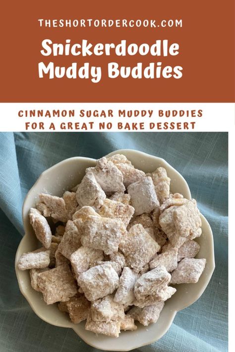 Cinnamon Muddy Buddies, Brownie Muddy Buddies Recipe, No Peanut Butter Puppy Chow, Muddy Buddies Recipe No Peanut Butter, Peanut Butter Free Puppy Chow, Snickerdoodle Puppy Chow, Puppy Chow No Peanut Butter, Peanut Free Puppy Chow, Cinnamon Chex