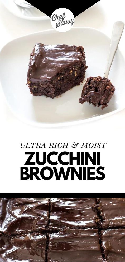 Try this recipe for the Best Easy Healthy Moist Zucchini Brownies! Healthier, loaded with chocolate, and topped with a simple ganache. These are super decadent! Follow Chef Savvy for more Summer Dessert Recipes. Chocolate Zucchini Brownies, Brownie Desserts Recipes, Chef Savvy, Meals Kids Love, Brownie Recipes Healthy, Zucchini Brownies, Healthy Bread Recipes, Chewy Brownies, Brownie Toppings