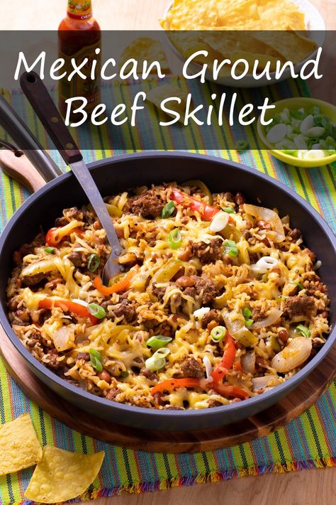 Mexican Ground Beef Skillet Mexican Ground Beef Skillet, Ground Pork Skillet Recipes, Mexican Beef Skillet, Ground Beef Skillet Recipes, Mexican Skillet Dinner, Ground Beef Skillet, Mexican Ground Beef, Beef Skillet, Ground Pork Recipes