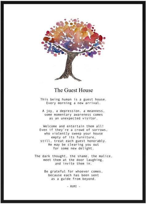 Rumi The Guest House, The Guest House Rumi, Being Human, The Guest, Rumi, Guest House, Words Of Wisdom, Poetry, Human