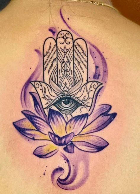 40+Amazing Hamsa Tattoos with Meanings, Ideas, and Celebrities 3 Hamsa Flower Tattoo, Mandala Hamsa Tattoo, Hamsa Tattoo Placement, Hamsa Tattoo Meaning, Hand Of Fatima Tattoo, Hasma Tattoo, Practice Tattooing, Hamsa Tattoos, Hamsa Tattoo Design