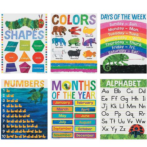 PRICES MAY VARY. Colorful Classrooms: Transform classrooms with vibrant eric carle set illustrations—captivating, colorful design to engage students. Set of 6 essential learning preschool wall posters for a foundation in education Complete Learning Package: Unlock comprehensive learning with our school posters for classroom. shapes, colors, days, numbers, months, and alphabet. Crafted from durable cardstock, these large (17" x 22") visuals ensure clear visibility Solid Start: Build a solid found Colorful Preschool Classroom Decor, Student Wall Decor, Storybook Classroom, Eric Carle Classroom Decor, Eric Carle Classroom Theme, Preschool Posters, Eric Carle Classroom, Learning Preschool, Toddler Ideas