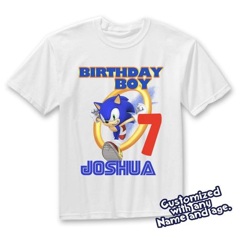 Sonic Birthday Shirt, Sonic Costumes, Sonic Family, Sonic Costume, Sonic T Shirt, Sonic Birthday Parties, Sonic Party, Hedgehog Birthday, Sonic Birthday