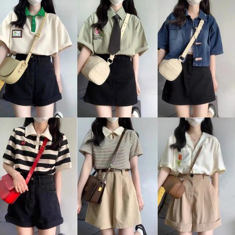 Stil Korean, Asia Outfit, Trio Outfits, Fashion Vocabulary, Stylish Clothes For Women, Really Cute Outfits, Casual Style Outfits, Skirt Outfits, Simple Outfits